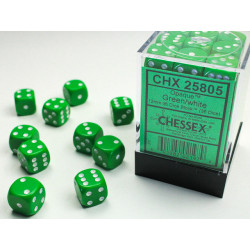 Opaque Green/white 12mm d6...