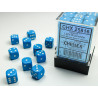 Opaque Light Blue/white 12mm d6 Dice Block (36 dice)