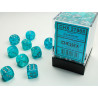 Cirrus Aqua/silver 12mm d6 Dice Block (36 dice)