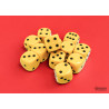 Opaque Yellow/black 16mm d6 Dice Block (12 dice)