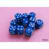 Opaque Blue/white 16mm d6 Dice Block (12 dice)