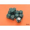 Opaque Dusty Green/copper 16mm d6 Dice Block (12 dice)