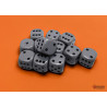 Opaque Grey/black 16mm d6 Dice Block