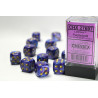 Lustrous Purple/gold 16mm d6 Dice Block (12 dice)