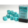 Cirrus Aqua/silver 16mm d6 Dice Block (12 dice)