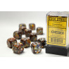 Lustrous Gold/silver 16mm d6 Dice Block (12 dice)