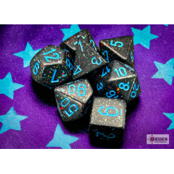 Speckled Blue Stars Polyhedral 7 - Dice Set