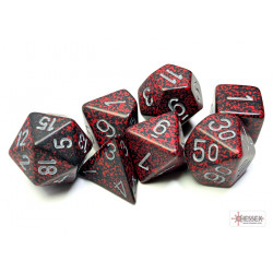 Speckled Silver Volcano Polyhedral 7 - Dice Set