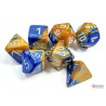 Gemini Blue-Gold/white Polyhedral 7 - Dice Set