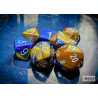 Gemini Blue-Gold/white Polyhedral 7 - Dice Set