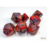 Gemini Purple-Red/gold Polyhedral 7 Dice Set