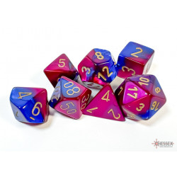 Gemini Blue-Purple/gold Polyhedral 7 -Dice Set