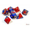 Gemini Blue-Red/gold Polyhedral 7-Dice Set