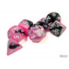 Gemini Black-Pink/white Polyhedral 7-Dice Set