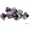 Gemini Purple-Steel/white Polyhedral 7-Dice Set