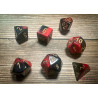 Gemini Black-Red/gold Polyhedral 7-Dice Set