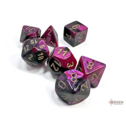Gemini Black-Purple/gold Polyhedral 7-Dice Set