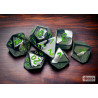 Gemini Black-Grey/green Polyhedral 7-Dice Set