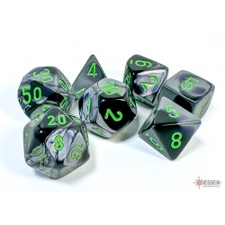 Gemini Black-Grey/green Polyhedral 7-Dice Set