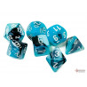 Gemini Black-Shell/white Polyhedral 7-Dice Set