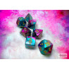 Gemini Purple-Teal/gold Polyhedral 7-Dice Set