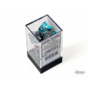 Gemini Steel-Teal/white Polyhedral 7-Dice Set