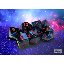 Gemini Black-Starlight/red Polyhedral 7-Dice Set