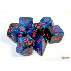 Gemini Black-Starlight/red Polyhedral 7-Dice Set