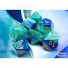 Gemini Blue-Teal/gold Polyhedral 7-Dice Set