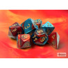 Gemini Red-Teal/gold Polyhedral 7-Dice Set