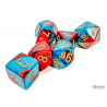 Gemini Red-Teal/gold Polyhedral 7-Dice Set