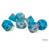 Gemini Pearl Turquoise-White/blue Luminary Polyhedral 7-Dice Set