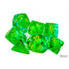 Gemini Translucent Green-Teal/yellow Polyhedral 7-Dice Set