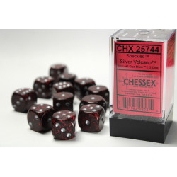 Speckled Silver Volcano 16mm d6 Dice Block (12 dice)