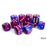 Gemini Blue-Purple/gold 16mm d6 Dice Block (12 dice)