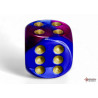 Gemini Blue-Purple/gold 16mm d6 Dice Block (12 dice)