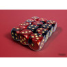 Gemini Black-Red/gold 16mm d6 Dice Block (12 dice)