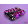 Gemini Black-Purple/gold 16mm d6 Dice Block (12 dice)