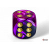 Gemini Black-Purple/gold 16mm d6 Dice Block (12 dice)