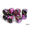 Gemini Black-Purple/gold 16mm d6 Dice Block (12 dice)