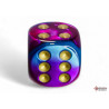 Gemini Purple-Teal/gold 16mm d6 Dice Block (12 dice)