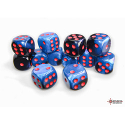 Gemini Black-Starlight/red 16mm d6 Dice Block (12 dice)