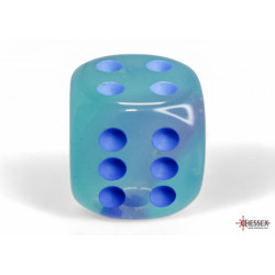 Gemini Gel Green-Pink/blue Luminary 16mm d6 Dice Block (12 dice)