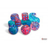 Gemini Gel Green-Pink/blue Luminary 16mm d6 Dice Block (12 dice)