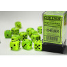 Vortex Bright Green/black 16mm d6 Dice Block (12 dice)