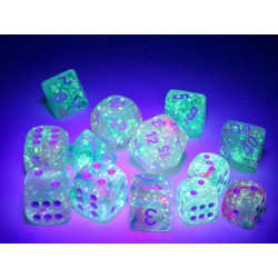 Nebula Wisteria/white Luminary 16mm d6 Dice Block (12 dice)