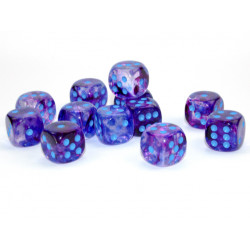 Nebula Nocturnal/blue Luminary 16mm d6 Dice Block (12 dice)