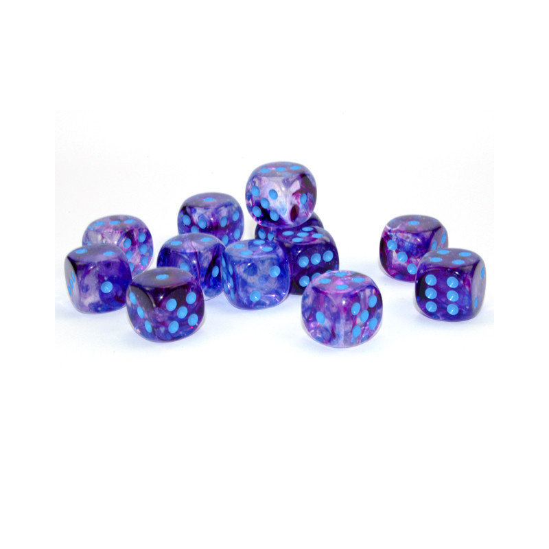Nebula Nocturnal/blue Luminary 16mm d6 Dice Block (12 dice)