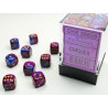 Gemini Blue-Purple/gold 12mm d6 Dice Block (36 dice)