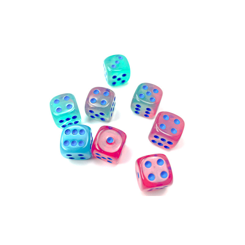 Gemini Gel Green-Pink/blue Luminary 12mm d6 Dice Block (36 dice)